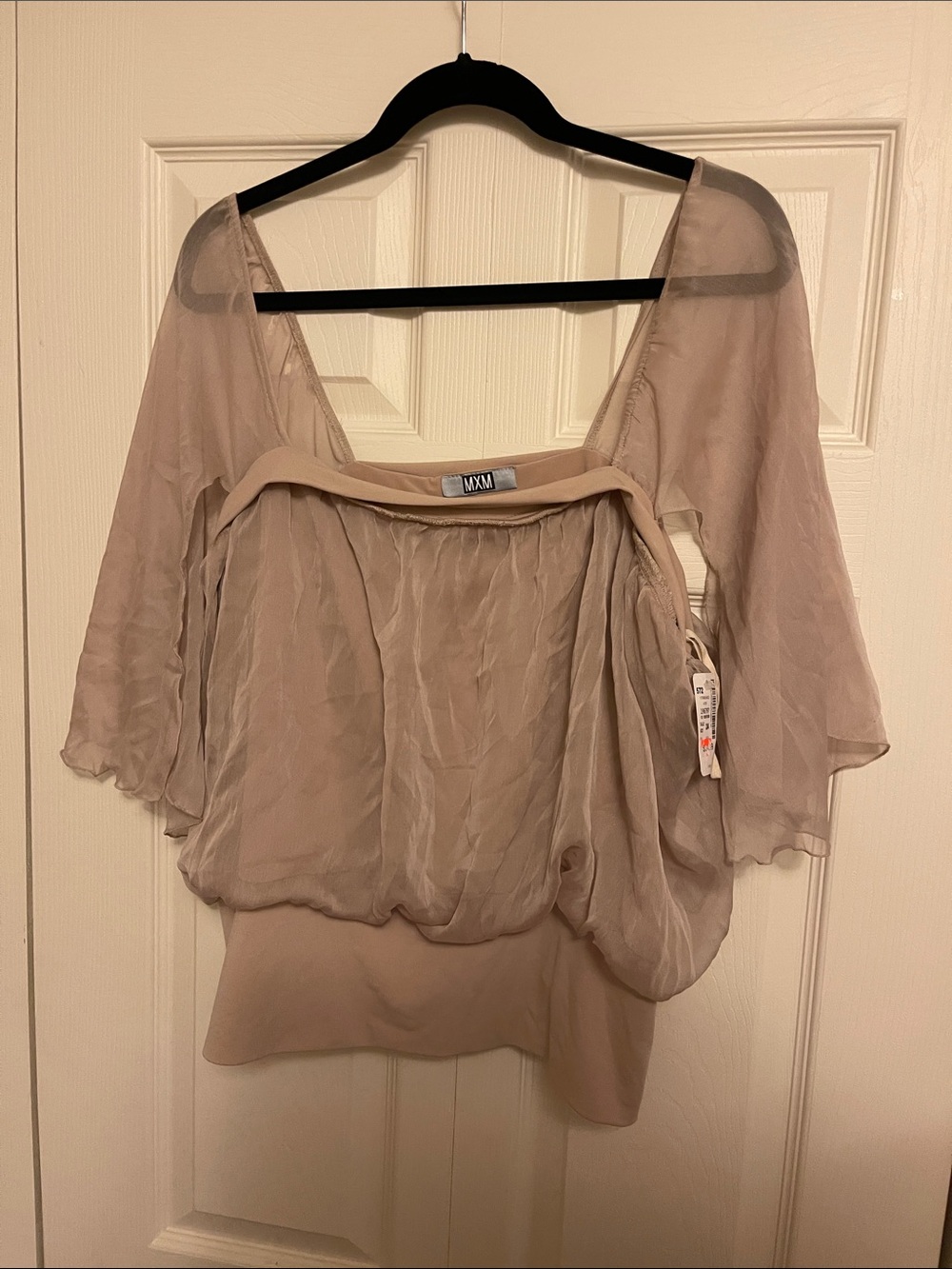 MAXM Sheer Taupe Blouse